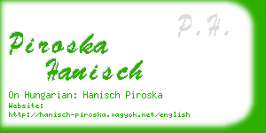 piroska hanisch business card